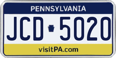 PA license plate JCD5020