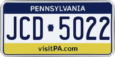 PA license plate JCD5022