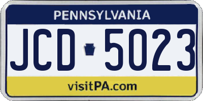 PA license plate JCD5023