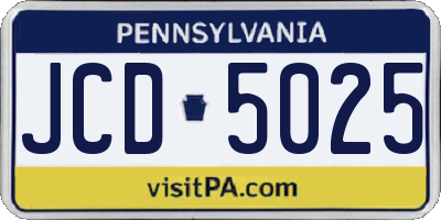 PA license plate JCD5025