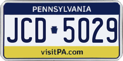 PA license plate JCD5029