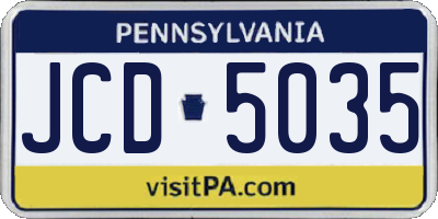 PA license plate JCD5035