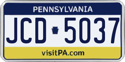 PA license plate JCD5037