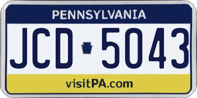 PA license plate JCD5043