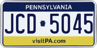 PA license plate JCD5045