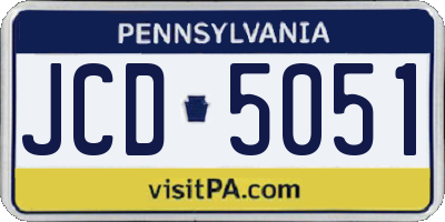 PA license plate JCD5051