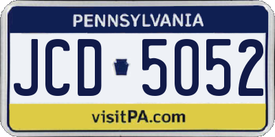PA license plate JCD5052