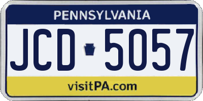 PA license plate JCD5057