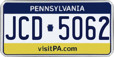 PA license plate JCD5062