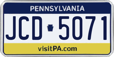 PA license plate JCD5071