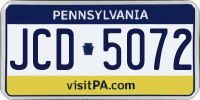 PA license plate JCD5072
