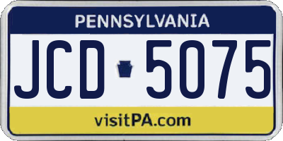 PA license plate JCD5075