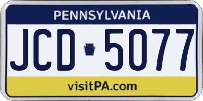 PA license plate JCD5077