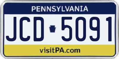 PA license plate JCD5091