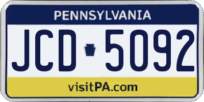 PA license plate JCD5092