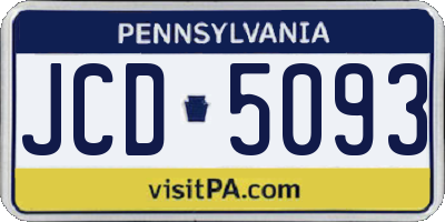 PA license plate JCD5093