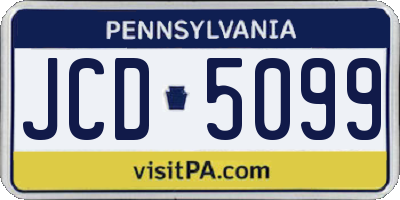 PA license plate JCD5099