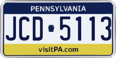 PA license plate JCD5113
