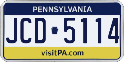 PA license plate JCD5114