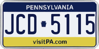 PA license plate JCD5115