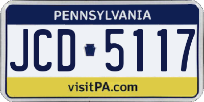 PA license plate JCD5117