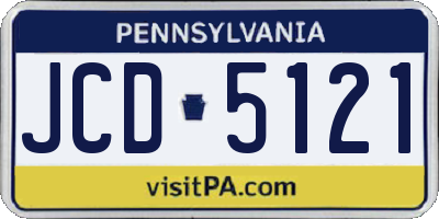 PA license plate JCD5121