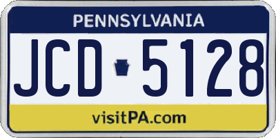 PA license plate JCD5128