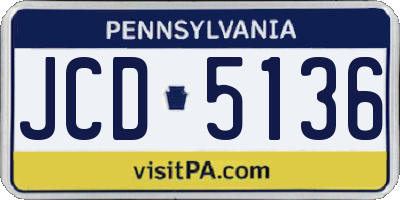 PA license plate JCD5136