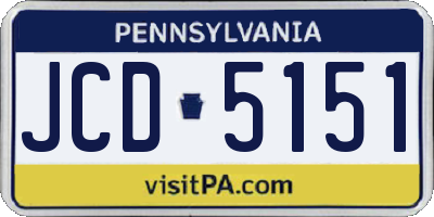 PA license plate JCD5151