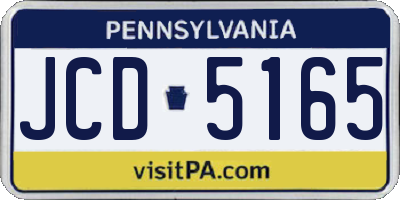 PA license plate JCD5165