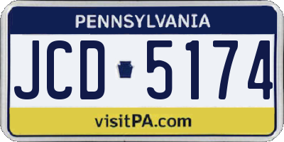 PA license plate JCD5174