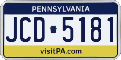 PA license plate JCD5181