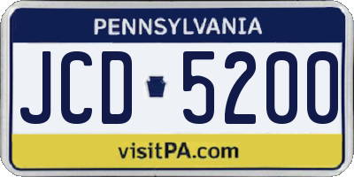 PA license plate JCD5200