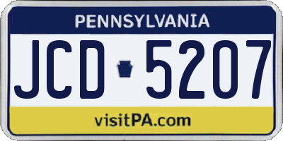 PA license plate JCD5207