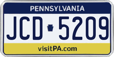 PA license plate JCD5209