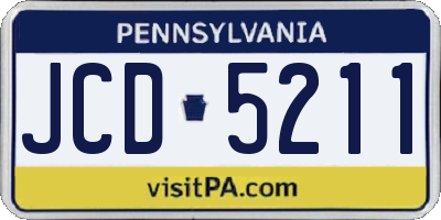 PA license plate JCD5211
