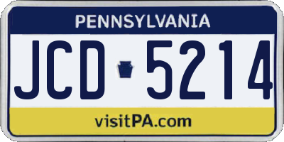 PA license plate JCD5214