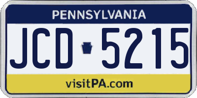PA license plate JCD5215