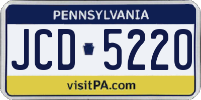PA license plate JCD5220