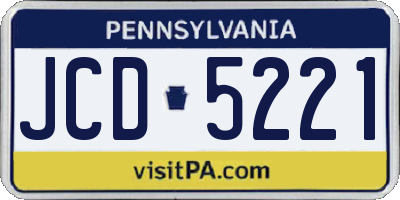 PA license plate JCD5221