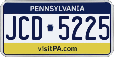 PA license plate JCD5225