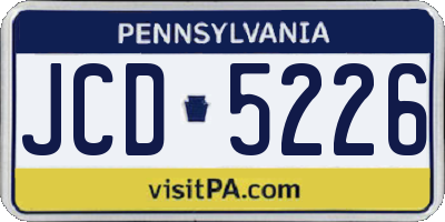 PA license plate JCD5226