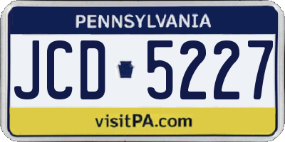 PA license plate JCD5227