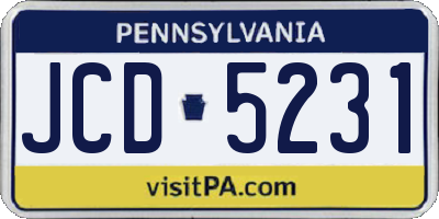PA license plate JCD5231