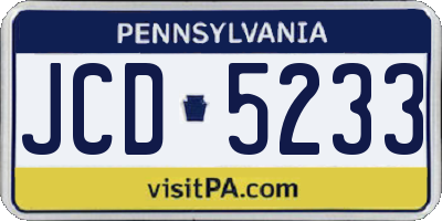 PA license plate JCD5233