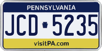 PA license plate JCD5235