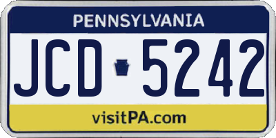 PA license plate JCD5242