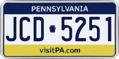 PA license plate JCD5251