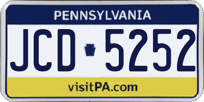 PA license plate JCD5252