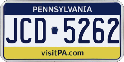 PA license plate JCD5262
